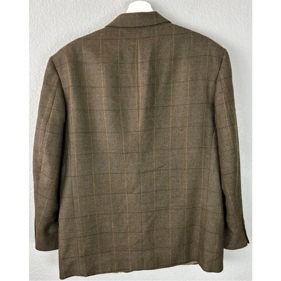 Oscar De La Renta Menswear Wool Sports Jacket Academia Plaid, size 42S - Picture 7 of 10